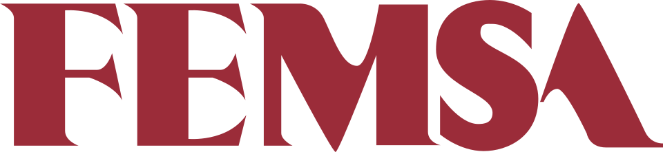 Rotes FEMSA-Logo in Serifenschrift – internationaler Ditsch-Vertriebspartner.