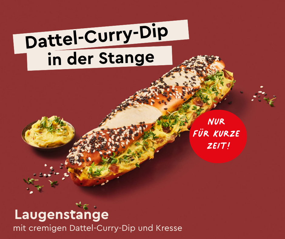 NEU: Laugenstange mit Dattel-Curry-Dip